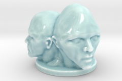 Triple-Head Study Caricature