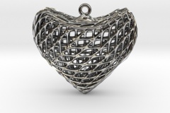 Sine-Surface-Heart-Earring-002-Polished-Silver